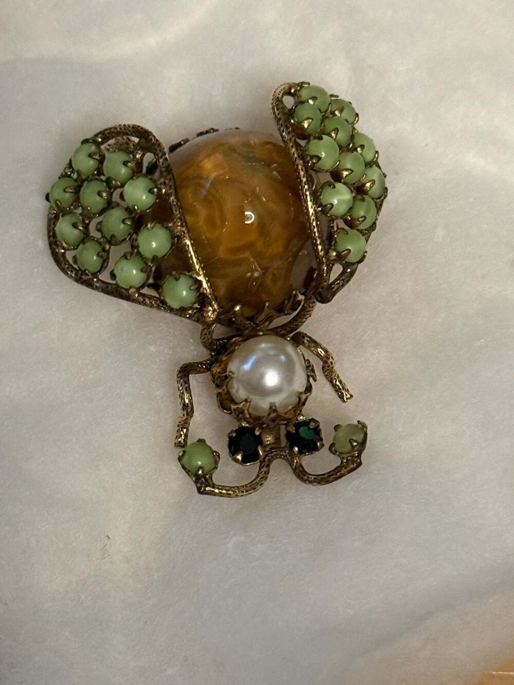 Schreiner New York Vintage Gold-Tone Insect Beetle Brooch